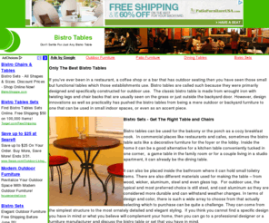 bistrotables.org: Bistro Tables &
Chairs | Outdoor Table Sets, Kitchen Bar Patio
Add quality bistro tables to your cafe, restaurant, bar, kitchen or patio and enjoy them for years.