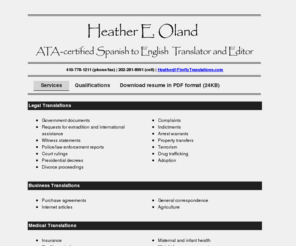 fireflytranslations.com: Firefly Translations - Illumination in Communication
The web site for Heather E. Oland - Spanish to English Translion and Editing Services