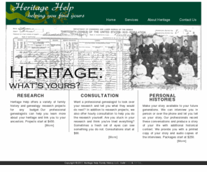 heritagehelp.com: Heritage Help Family History
Heritage Help offers professional genealogy and family history research by professional certified accredited genealogists family historians