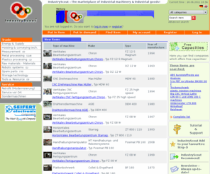 maschinen-auktion.com: Der Marktplatz für Maschinen & Industriegüter | IndustryScout
► IndustryScout ist der Marktplatz für Maschinen und alle Arten von Industriegütern. Ziel ist es, den Verkauf von Industriegütern unkompliziert und int. am Markt zu ermöglichen.