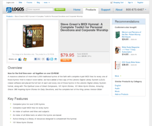 midihymns.com: Steve Green's MIDI Hymnal: A Complete Toolkit for Personal Devotions and Corporate Worship
A massive collection of more than 3,000 traditional hymns of the faith with complete 4-part MIDI files for more than 2,000 of those hymns.
