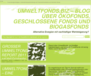 umweltfonds.biz: Umweltfonds.biz
Der Blog mit News über Umweltfonds, Ökofonds und nachhaltige Anlagestrategien