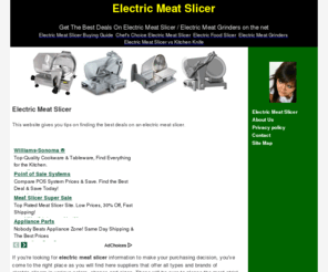 electricmeatslicer.org: Electric Meat Slicer - Electric Meat Slicer
Get The Best Deals On Electric Meat Slicer / Electric Meat Slicers on the net