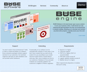 busesoftware.com: Welcome - Buse Software
Buse Software - create your site fast and easy with BUSEngine - powerful and extendable PHP script working out of the box