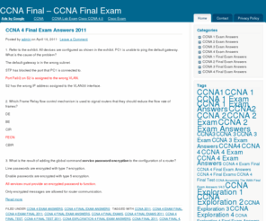 ccnafinal.com: CCNA Final – CCNA Study Guide
ccna final, final ccna, ccna final exams, ccna final exam, ccna final test, final exam ccna, ccna exam final, ccna 1 final, ccna 2 final, ccna 3 final, ccna 4 final, ccna 4.0 final exam, ccna final exam answers, ccna final answers, ccna study guide