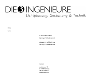 d3ing.com: Die 3 Ingenieure - Home
Die 3 Ingenieure - Lichtplanung: Gestaltung und Technik