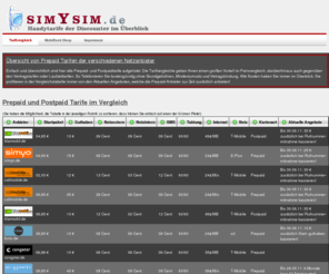 simisim.com: .:: simysim.de - Handytarife der Discounter im berblick ::.
Schnell und einfach den gnstigsten Prepaid discounter finden