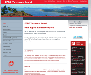 cprs-vi.org: CPRS Vancouver Island
The Canadian Public Relations Society - Vancouver Island is a professional association of public relations and communications practitioners committed to the highest standards and ethics in the public relations and communications field.