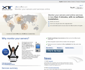 externaltest.com: eXternalTest - Monitor your servers
monitorizacion servidores, servicios online, vigilancia servidores, monitoring tool, monitor servers, monitoring servers, monitor tool