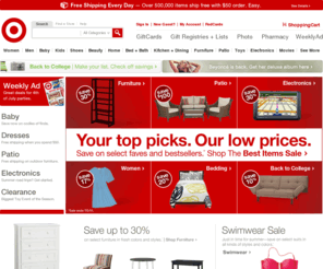 targetpet.org: Target.com - Furniture, Patio, Baby, Toys, Electronics, Video Games
Shop Target and get Bullseye Free shipping when you spend $50 on over a half a million items. Shop popular categories: Furniture, Patio, Baby, Toys, Electronics, Video Games.