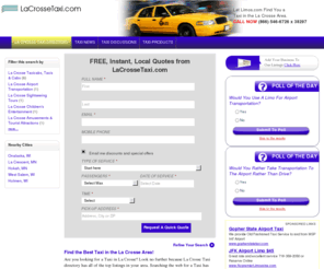 lacrossetaxi.com: Top La Crosse Taxi | Find the Best Taxi in La Crosse,  Today
La Crosse Taxi - Let us help you find the top Taxi in La Crosse, WI.  Find addresses, phone numbers, driving directions, reviews and ratings on LaCrosseTaxi.com