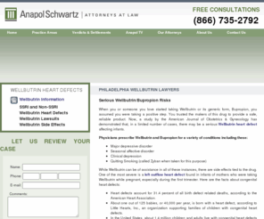 wellbutrin-heartdefects.com: Wellbutrin Attorneys - Wellbutrin Birth Injury Lawsuits
Wellbutrin Heart Defect Attorneys - The pharmaceutical liability attorneys at Anapol Schwartz can help you if you or a loved one has developed heart defects after taking Wellbutrin. Free Consultations.