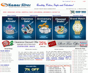 kamarsilver.com: silver jewelry, wholesale silver jewelry, 925 silver jewelry at 
		Factory Price
Kamarsilver.com  offers wholesale  silver jewelry at a very competitive price, including silver rings, silver brcelet, silver chains, and more