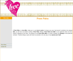 prempatra.com: Prem Patra
A Prem Patra or a love letter, simply put, is your love in words. An effective Indian Prem Patra must be based on emotions.