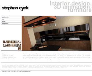 stephaneyck.ro: Stephan Eyck - design interior - home
Design Interior - Stephan Eyck: design si proiectare case, vile, design apartament, design living, design interior bucatarie, design interior baie, design interior farmacie, design interior magazine, design interior gresie faianta, proiecte mobilier, proiecte de tamplarie, design interior Galati, Bucuresti, Oradea, Cluj, Germania, Interior Design