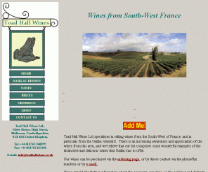 toadhallwines.co.uk: Toad Hall Wines Ltd - French wine from the Gaillac region
French wines from the Gaillac region vineyards in South-West France