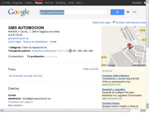 gmsautomocion.es: GMS AUTOMOCION
Ver mapas y buscar negocios locales en la web.