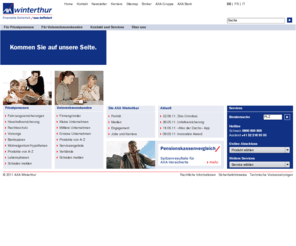 winterthur-group.net: Versicherungen und Vorsorge | AXA Winterthur
Sie haben die Wahl - wir die passende Versicherung für Auto, Hausrat, Haftpflicht, Reisen, Rechtsschutz, Vorsorge, Sachen, Finanzen und berufliche Vorsorge.