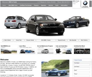 autoplazavisaliaweb.com: BMW Visalia, CA - Great Sales on BMW M3, X5, 5 Series & More - BMW of Visalia
New and Used BMW Cars in Fresno - Huge Selection and Great Prices on M3, X5, 5 Series and More - BMW of Visalia