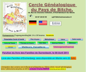 genpaysdebitche.net: Accueil
Généalogie,Genealogie,Genealogy,Pays de Bitche,Bitcherland,Généalogie Moselle,Généalogie Lorraine;