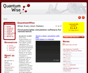 nanogrid.org: QuantumWise
QuantumWise - Atomistix ToolKit/Virtual NanoLab. Software for atomic-scale simulations of electron structure and transport in nanostructures