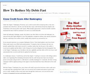 reducemydebts.net: How To Reduce My Debts Fast — Find the best ways to pay off credit cards, student loans, IRS debts, mortgage debts fast
Find the best ways to pay off credit cards, student loans, IRS debts, mortgage debts fast