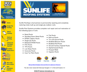 sunlifesystems.com: Roof Repair and Roof Restoration - Metal Roofs, Flat Roofs, Built Up Roofs, Rubber Roofs, Sunlife Roof Systems
Roof Repair and Roof Restoration - Metal Roofs, Flat Roofs, Built Up Roofs, Rubber Roofs, Sunlife Roof Systems