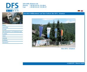 dfs-diamon.com: DFS Diamon GmbH - Homepage
DFS Diamon GmbH Homepage / Das Unternehmen entwickelte in den letzen 25 Jahren mehr als 500 Neu- und Weiterentwicklungen, Patente und Gebrauchsmuster auf dem Dental-Sektor / We have developed over 500 new and/or improved products and patents for dental and other applications