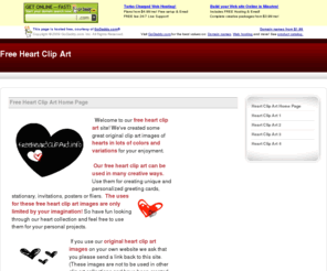 freeheartclipart.info: Free Heart Clip Art Home Page
This Free Heart Clip Art site provides original, high quality clip art images of hearts in lots of colors and variations for your enjoyment.