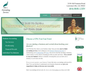 gonow.info: Trusted Hometown CPA | Poe’s Accounting Services Lawrenceville, GA
Put your mind at ease with Poe’s Accounting Services: business account setup and maintenance, and tax return preparation and filing for individuals.