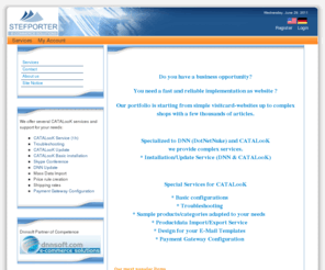 stefporter.com: StefPorter
StefPorter - CATALooK & DotNetNuke Service, Installation, Configuration, Data Import, Troubleshooting, Payment Gateway Configuration 
