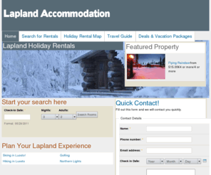 laplandaccommodation.com: Lapland Accommodation
Holiday log cabins to rent in Finland. Find holiday accommodation in Lapland Finland from our holiday rentals website and book directly to save money.