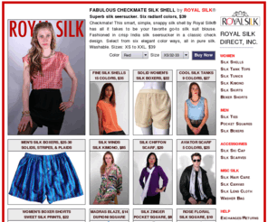 silktwill.com: Royal Silk® - Silk Shells, Silk Skirts, Silk Boxers, Silk Tunics, Silk Kimonos, Silk Handkerchiefs, Silk Shirts, Silk Tank Tops, Skinny Ties, Classic Ties, Silk Pocket Squares
Royal Silk