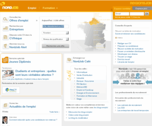 nord-job.com: NordJob Emploi - offres d'emploi, alertes emploi et dépôt de CV dans le Nord
NordJob Emploi est le site emploi de la région Nord. Découvrez des milliers d'offres d'emploi et les entreprises qui recrutent, postulez aux annonces et déposez votre CV dans la Cvthèque.