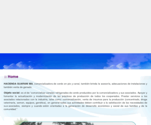 haciendaguaranimacomercializadoraautorizada.com: haciendaguaranimacomercializadoraautorizada
Comercializadora de cerdo en pie y canal, también brinda la asesoría, adecuaciones de instalaciones y también venta de ganado, cerdo, marrano, ganado, leches.