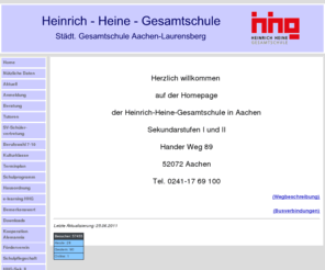 hhg-aachen.de: Heinrich-Heine-Gesamtschule-Aachen
Homepage der Heinrich Heine-Gesamtschule Aachen