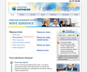 unicorn-universe.mobi: Unicorn Universe - Komplexní informační systém nové generace
Unicorn Universe je komplexní informační systém pro řízení firmy, který poskytujeme zákazníkům jako službu. Pro podporu konkrétních oblastí podniku existují Připravená řešení, která reprezentují výchozí nastavení a lze je rychle začít používat. 