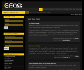 efnet.info: EFnet - The Original IRC Network
The oldest and one of the largest IRC networks in the world.