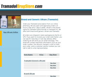 tramadoldrugstore.com: Order Tramadol Prescription
Tramadol and Ultram delivered by our online pharmacy.