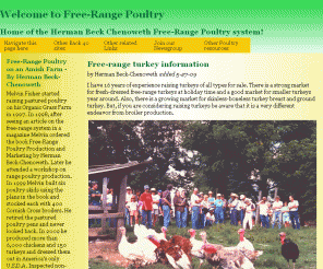 free-rangepoultry.com: Welcome to Herman Beck Chenoweth's Free-Range Poultry system!
