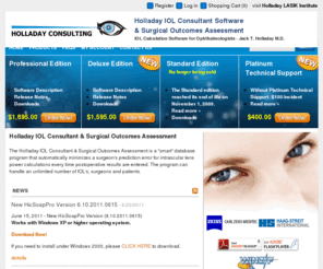 hicsoap.com: Holladay IOL Consultant Software
IOL Calculation Software for Ophthalmologists