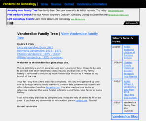 mslice.com: Vanderslice Genealogy Site
Vanderslice Genealogy and History Site