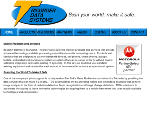 tricordersystems.com: Tricorder Data Systems
Tricorder Data Systems, TDS, Software that make your data move faster in a wireless world