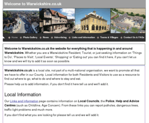 warwickshirebiz.net: Warwickshire Directory for Tourism, Business and residents
Information on Accommodation, Businesses, Entertainment, Sports, Leisure and Tourism in Warwickshire.