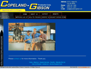 copeland-gibson.com: copeland-gibson waterjet cutting water jet cutting plasma cutting laser cutting
Copeland Gibson is a prototype and production waterjet milling center serving the fabrication, architectural, aerospace, military, signage and tool industries. Waterjet cutting offers distinct advantages over heat-based metal cutting techniques like plasma and laser cutting.