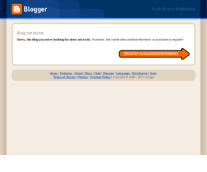 alessandroenfermeiroblog.com: Blogger: Blog not found
Blogger is a free blog publishing tool from Google for easily sharing your thoughts with the world. Blogger makes it simple to post text, photos and video onto your personal or team blog.