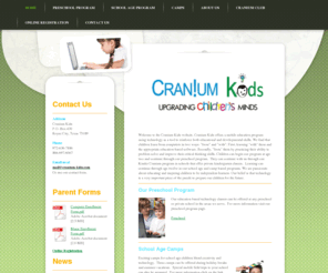 cranium-kids.com: Home - Cranium Kids
Education based computer program for toddler, preschool, and Kindergarten aged students.  Mobile in preschools and private schools in the Dallas, TX and Las Vegas, NV areas.