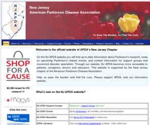 njapda.org: New Jersey American Parkinsons Disease Association Official Website
New Jersey American Parkinsons Disease Association Non Profit Official Site. Make Donations for Parkinsons Disease, Research Parkinsons Disease Information, Support Groups for Parkinsons Disease, Download Parkinsons Disease Literature