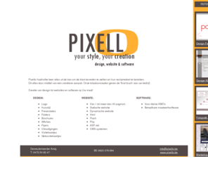 pixello.be: Pixello - Design Website Software
Pixello zorgt voor een totaalpakket in design (logo, huisstijl, presentaties, folders, brochures, affiches, flyers, uitnodigingen, visitekaartjes, geboortekaartjes, bedrukking, belettering), website en software voor u als particulier of bedrijf!