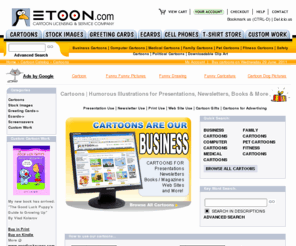 etoon.com: Cartoon pictures, political cartoons, funny animal cartoon illustrations, clip art
cartoons and  illustrations from a searchable database of top-quality newsletter and presentation cartoons by some of the world's best cartoonists